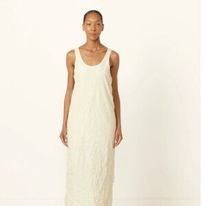 Auralee Wrinkled Twill Dress in Light Green